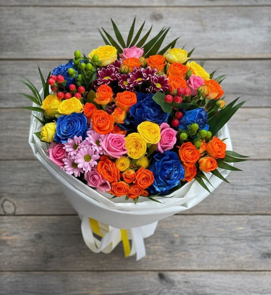 Букет цветов из: Розы и Хризантемы в Туртас