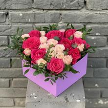 Цветочная композиция из Розы в коробке в Туртас