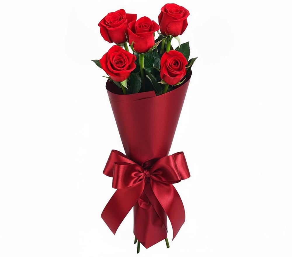 Букет 5 Красных роз Эдлесс Лав в Туртас