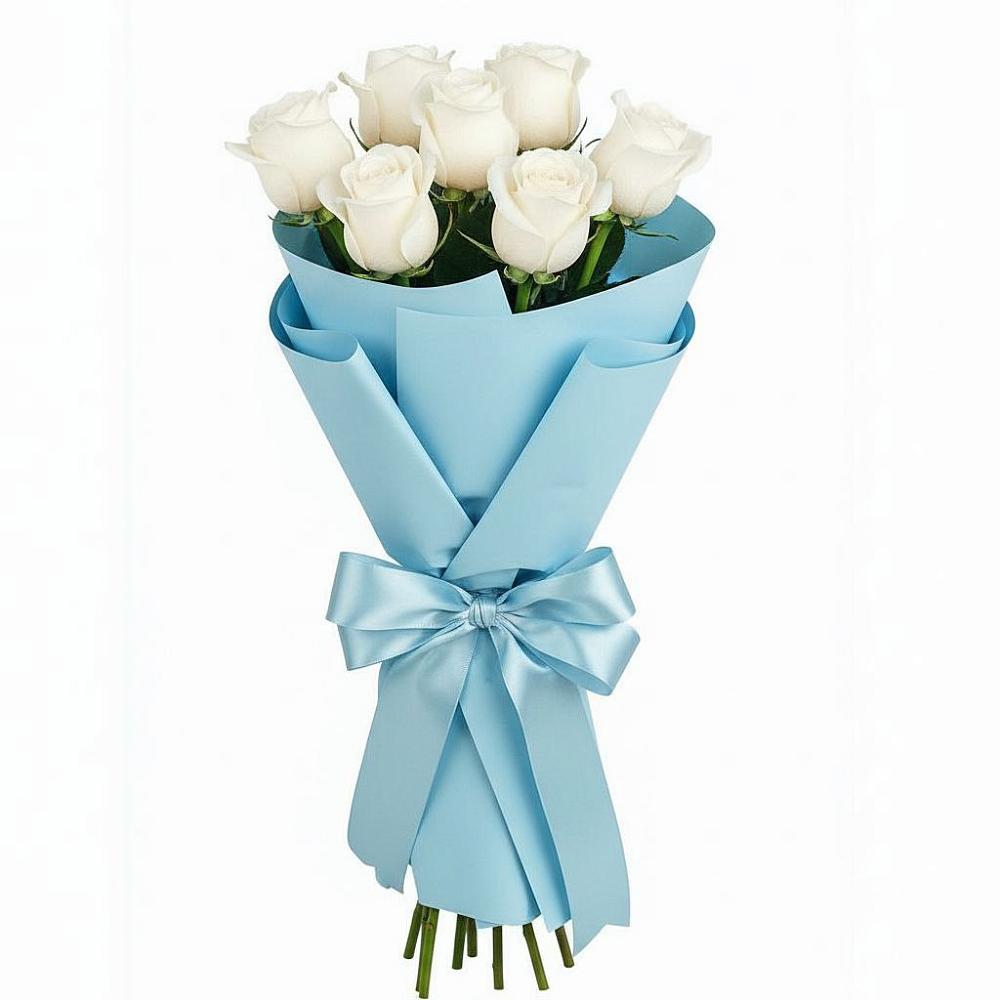 Букет 7 белых роз Проуд в Туртас