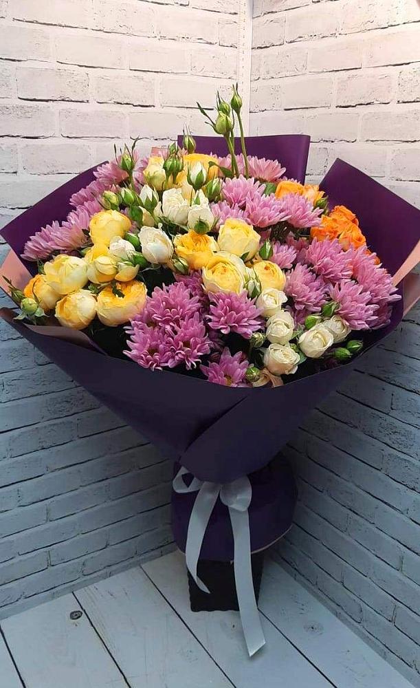 Букет цветов из: Хризантемы и Розы в Туртас