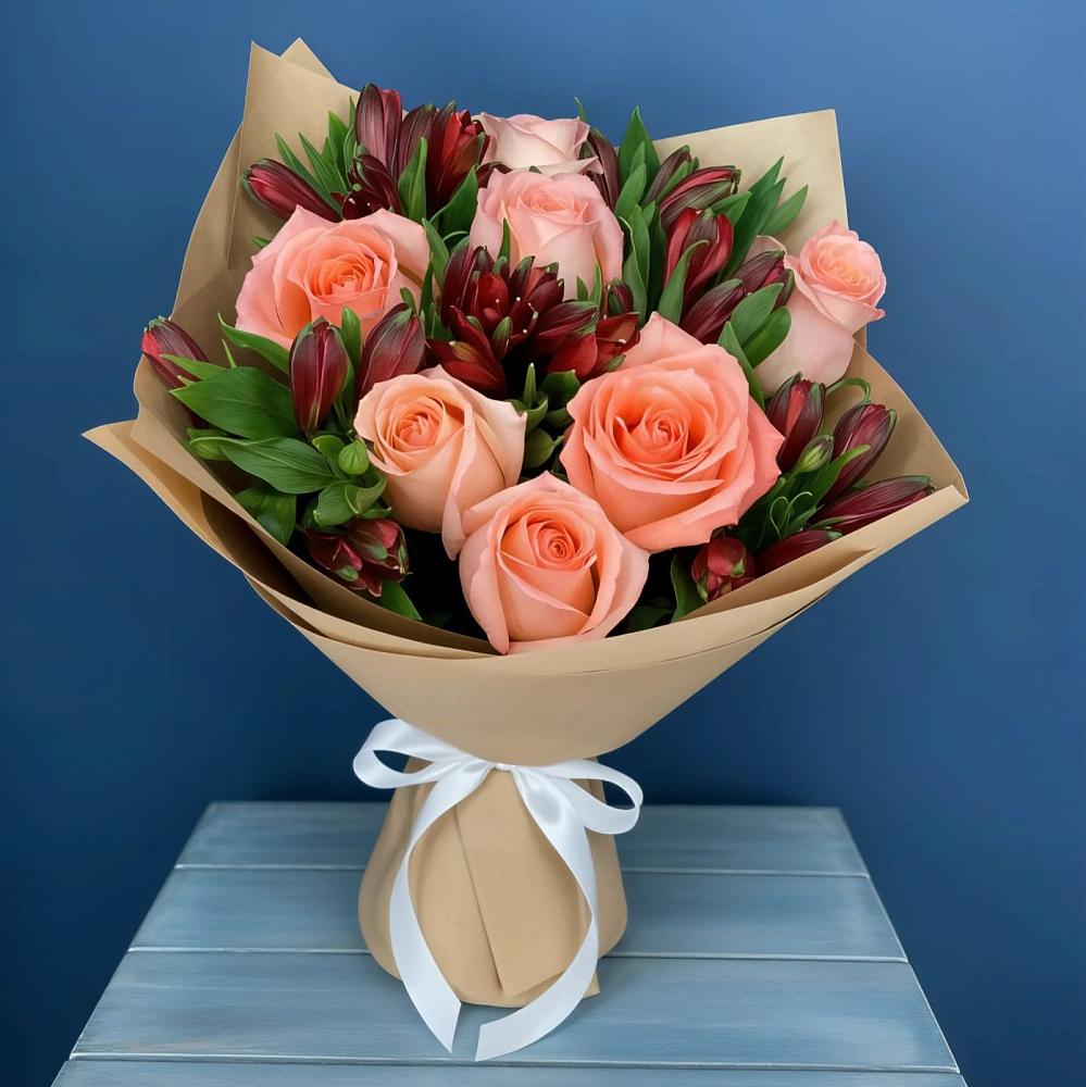 Букет цветов из: Розы и Альстромерии в Туртас