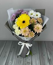 Букет цветов из:  Розы, Герберы и Хризантемы в Туртас