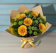 Букет цветов из:  Герберы и Хризантемы в Туртас