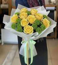 Букет цветов из:  Хризантемы и Розы в Туртас