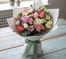 Букет цветов из:  Розы, Лизиантусы и Гвоздики в Туртас