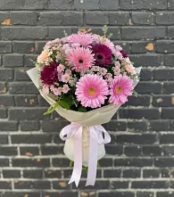 Букет цветов из:  Герберы и Хризантемы в Туртас
