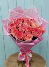 Букет 15 Розовых роз Равель в Туртас