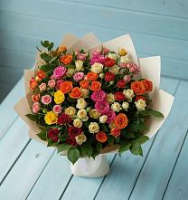 Букет Микс из разноцветных кустовых роз #REPLACE_PRED# Туртас